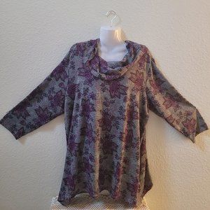 Basic Edition tunic, size 1x, long sleeves, cowl neck.
